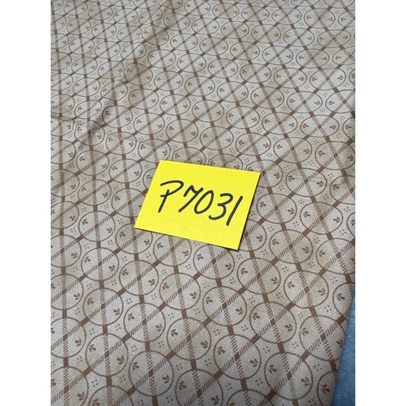 Brown & Tan Cotton Fat Quarter Fabric with Geometric Circles & Plaids Design 18x - Picture 5 of 5